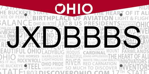 JXDBBBS Ohio License Plate