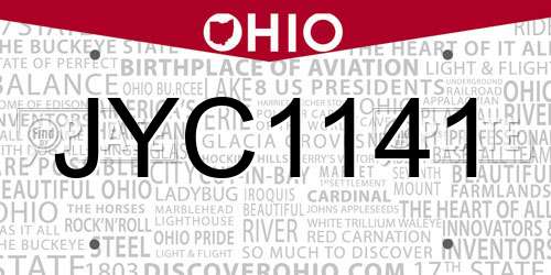 JYC1141 Ohio License Plate