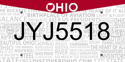 JYJ5518 Ohio License Plate