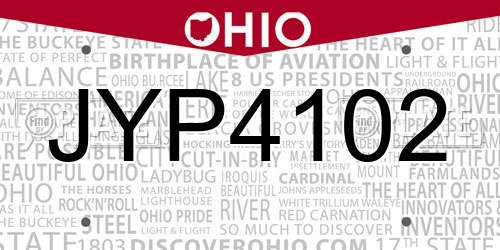 JYP4102 Ohio License Plate