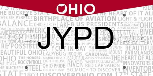 JYPD Ohio License Plate