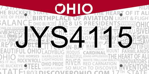 JYS4115 Ohio License Plate