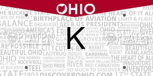 K Ohio License Plate