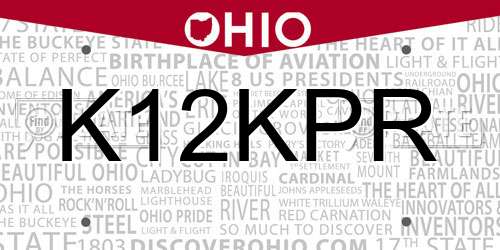 K12KPR Ohio License Plate