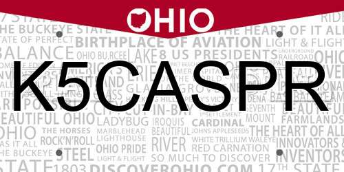 K5CASPR Ohio License Plate