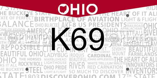 K69 Ohio License Plate