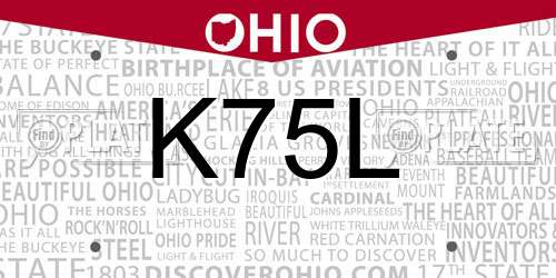 K75L Ohio License Plate