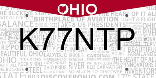 K77NTP Ohio License Plate