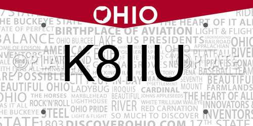 K8IIU Ohio License Plate