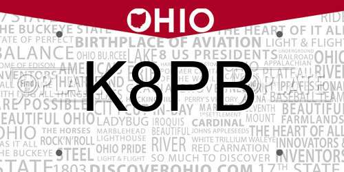 K8PB Ohio License Plate