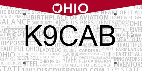 K9CAB Ohio License Plate