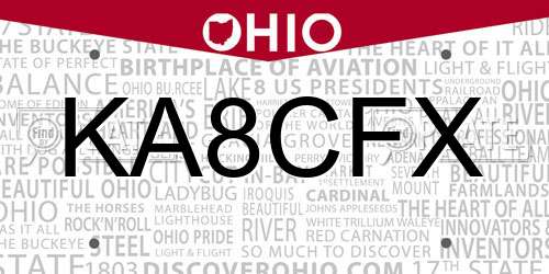 KA8CFX Ohio License Plate