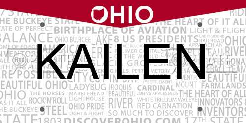 KAILEN Ohio License Plate