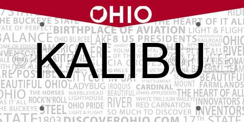 KALIBU Ohio License Plate