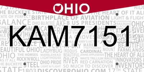 KAM7151 Ohio License Plate