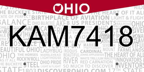KAM7418 Ohio License Plate