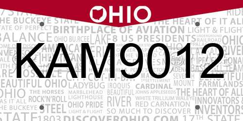 KAM9012 Ohio License Plate