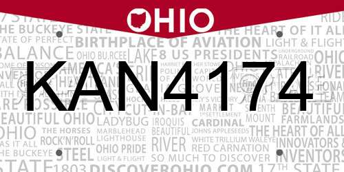 KAN4174 Ohio License Plate