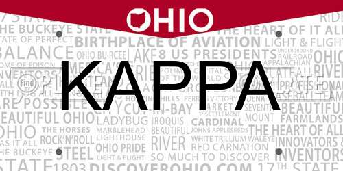 KAPPA Ohio License Plate