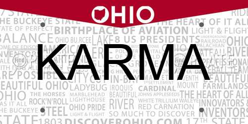 KARMA Ohio License Plate