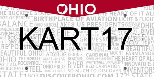 KART17 Ohio License Plate