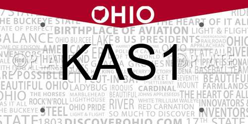 KAS1 Ohio License Plate