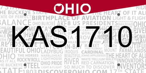 KAS1710 Ohio License Plate