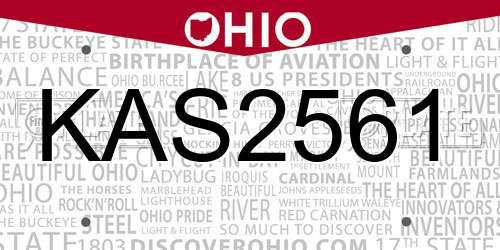 KAS2561 Ohio License Plate