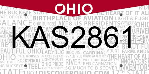 KAS2861 Ohio License Plate