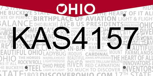KAS4157 Ohio License Plate