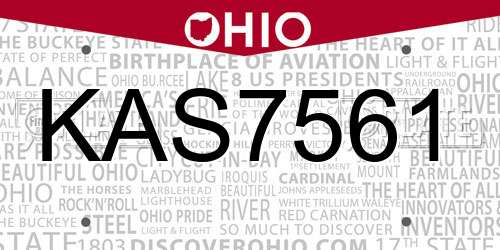 KAS7561 Ohio License Plate