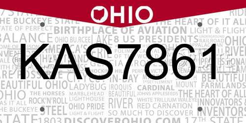 KAS7861 Ohio License Plate