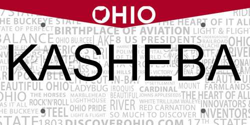 KASHEBA Ohio License Plate