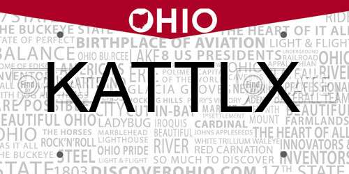 KATTLX Ohio License Plate