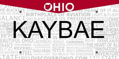 KAYBAE Ohio License Plate