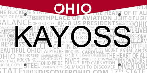 KAYOSS Ohio License Plate