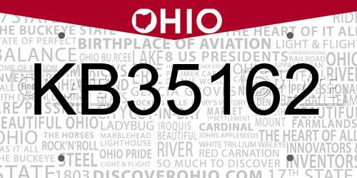 KB35162 Ohio License Plate