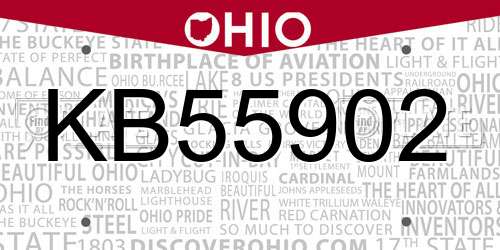 KB55902 Ohio License Plate