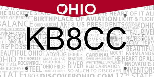 KB8CC Ohio License Plate