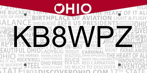 KB8WPZ Ohio License Plate