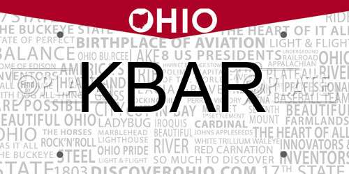 KBAR Ohio License Plate