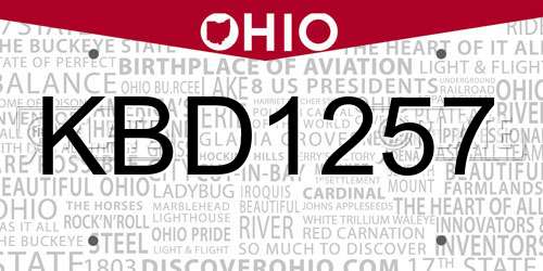 KBD1257 Ohio License Plate