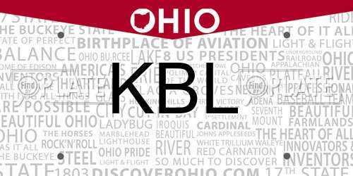 KBL Ohio License Plate