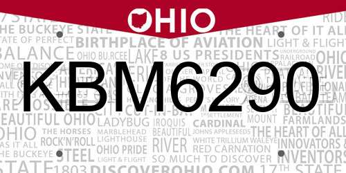 KBM6290 Ohio License Plate