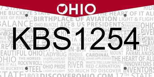 KBS1254 Ohio License Plate