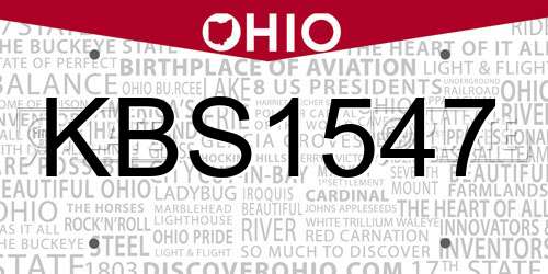 KBS1547 Ohio License Plate