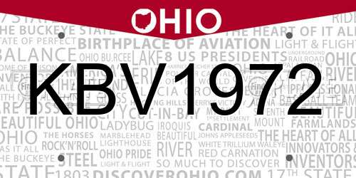 KBV1972 Ohio License Plate