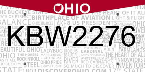 KBW2276 Ohio License Plate