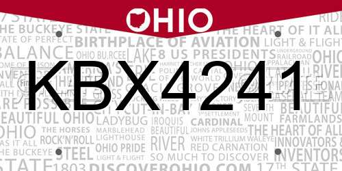 KBX4241 Ohio License Plate