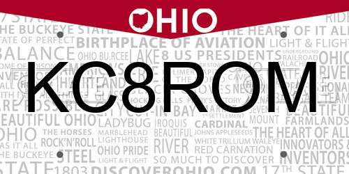 KC8ROM Ohio License Plate